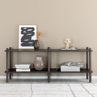 Askel tammi korkea tv-taso 138x35x53,5 cm suoralla päädyllä savutammi