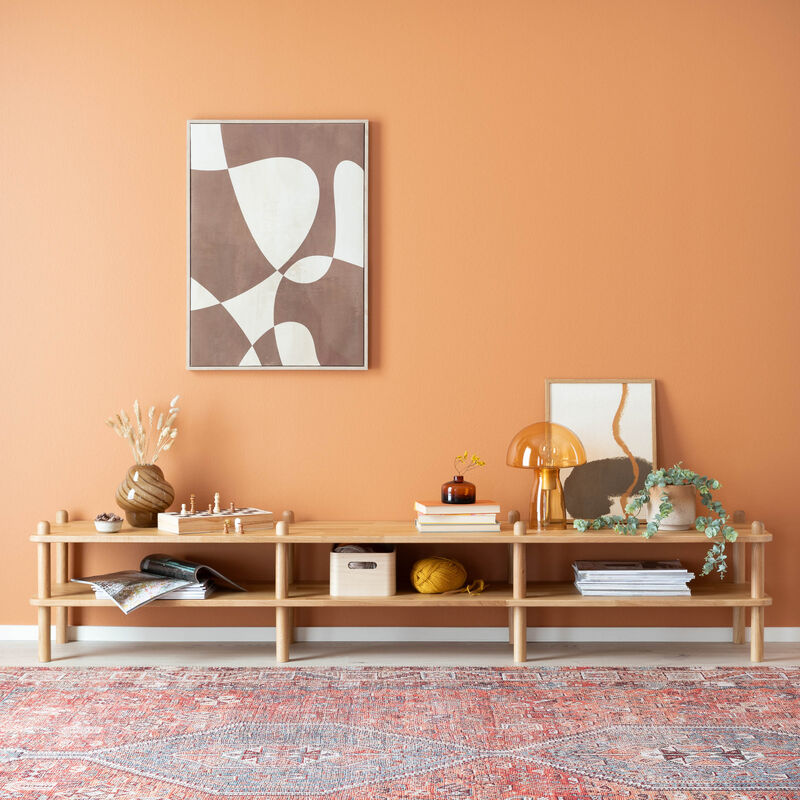 Askel tammi matala tv-taso 203x35x38 cm suoralla päädyllä lakattu tammi