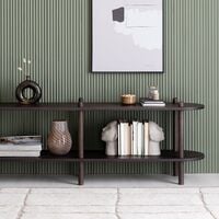 Askel tammi korkea tv-taso 230x35x53,5 cm pyöreällä päädyllä savutammi