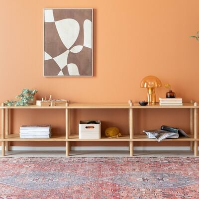 Askel tammi korkea tv-taso 203x35x53,5 cm suoralla päädyllä lakattu tammi
