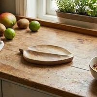 Pinja lehti tarjotin 27x17 cm mangopuu