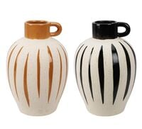 Ilo maljakko 25 cm 2 kpl setti ruskea/valk ja musta/valk