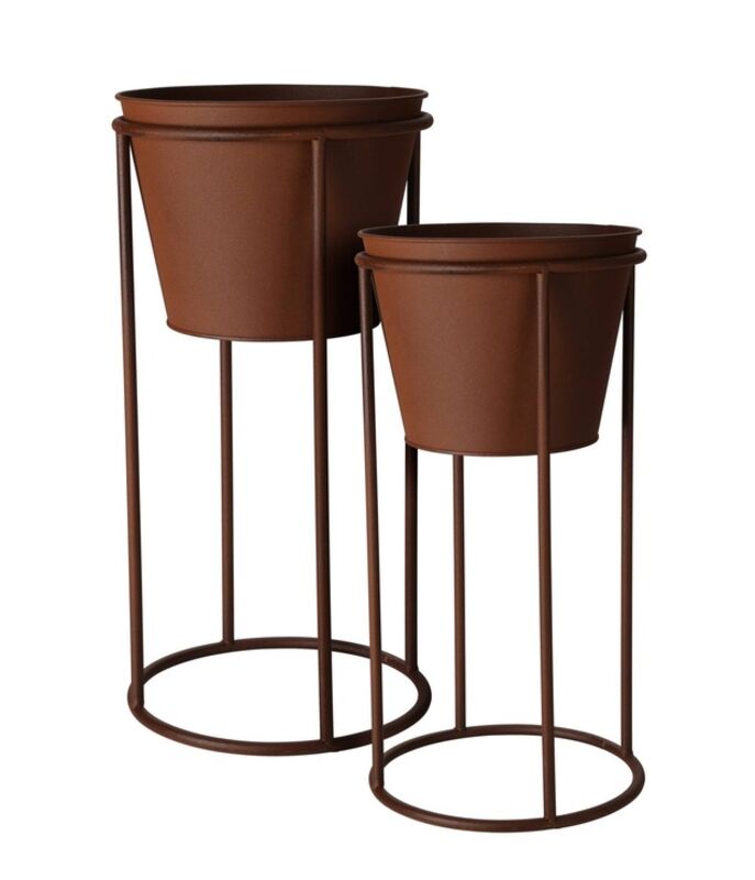 Rustiikki kukkateline 2 kpl setti ruskea