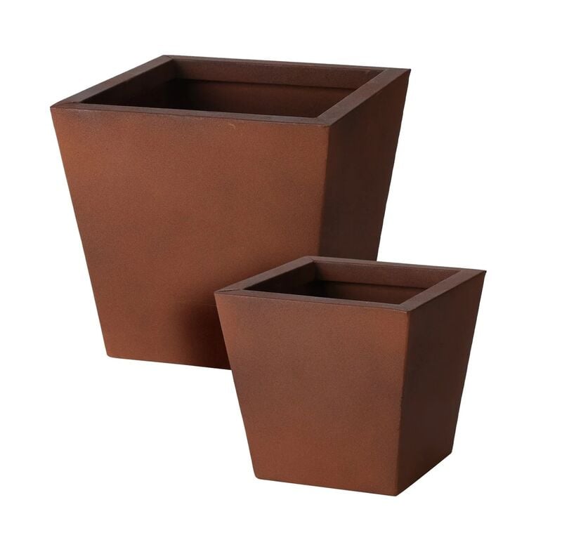 Rustiikki kukkaruukku 2 kpl setti ruskea