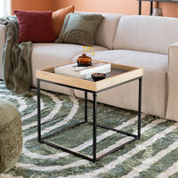 Kulmio sohvapöytä 50x50x50 cm musta/tammi