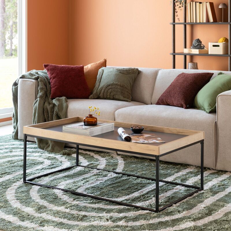 Kulmio sohvapöytä 110x60x40 cm musta/tammi