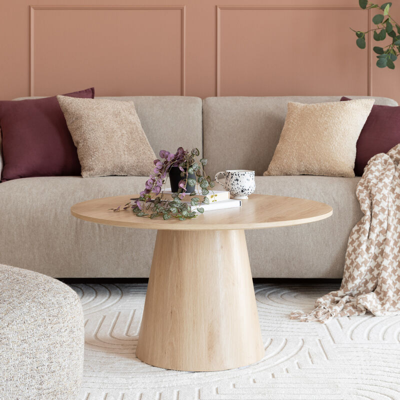 Boom pyöreä sohvapöytä Ø80x45 cm valkotammi