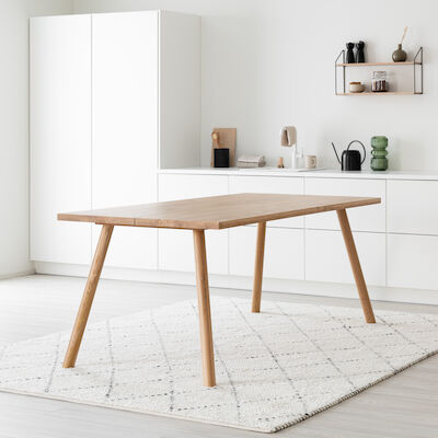 Veini tammi lankkupöytä 195x90 cm savutammi/musta