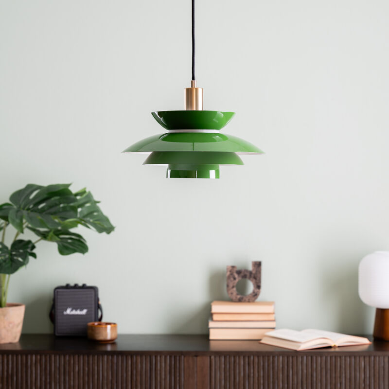 Kastanja riippuvalaisin 30 cm killtävä vihreä-valkoinen-mattakulta