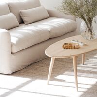 Rowico Home Tompkins ovaali sohvapöytä 150x60 cm valkoöljytty tammi