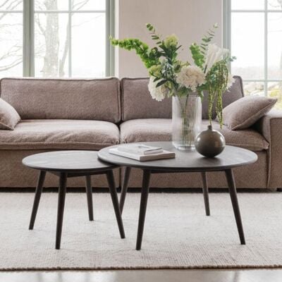 Rowico Home Tompkins pyöreä sohvapöytä Ø60 cm valkoöljytty tammi