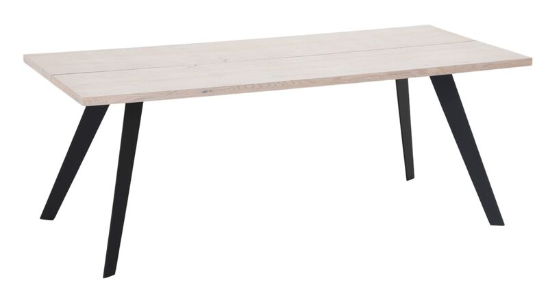 Sling tammi lankkupöytä 195x90 cm valkolakattu tammi/musta