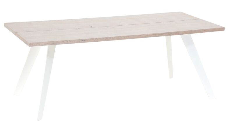 Sling tammi lankkupöytä 195x90 cm valkolakattu tammi/valkoinen