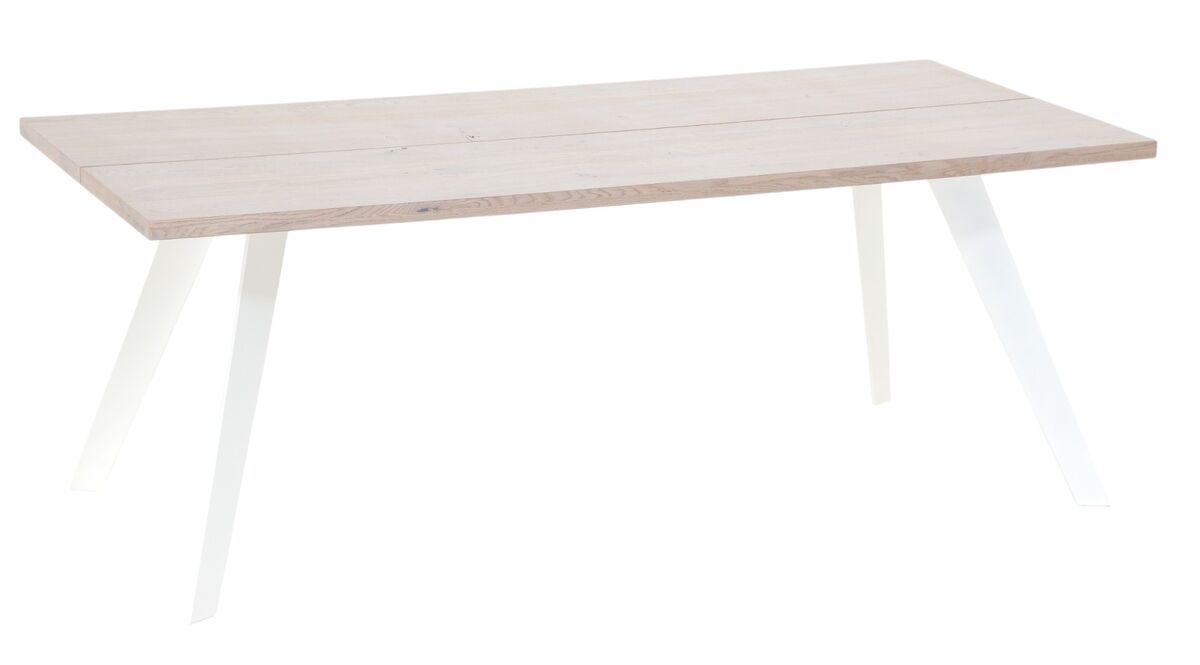 Sling tammi lankkupöytä 195x90 cm valkolakattu tammi/valkoinen