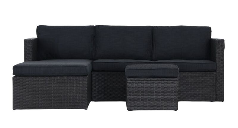 Oakland divaanisohva ja sohvapöytä tummanharmaa