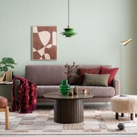 Kotoa 3-istuttava sohva mocca 18 Storm, pyöreäkartio tammijalka