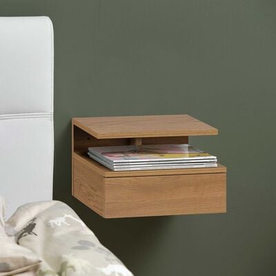 Ashlan seinään kiinnitettävä yöpöytä tammi