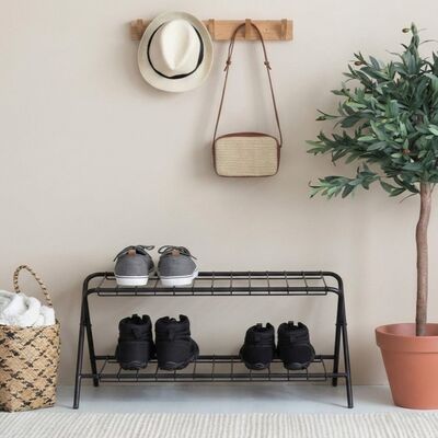 4Living Flip kenkäteline 70x28x31 cm musta