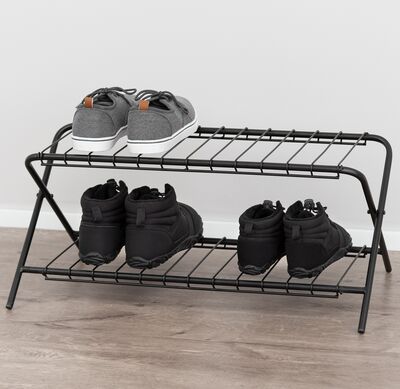 4Living Flip kenkäteline 70x28x31 cm musta