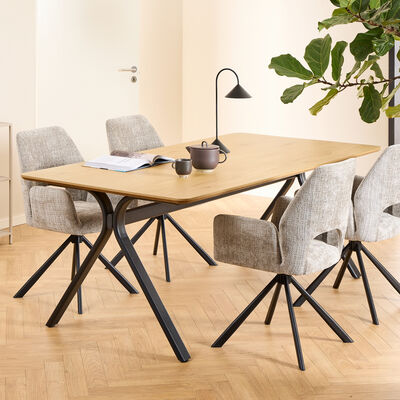 Bristol ruokapöytä 200x100 cm tammi/musta