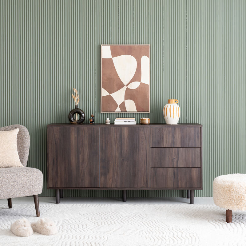 Kokoa senkki 150/2+3 tumma tammi pure, push open, taika jaloilla