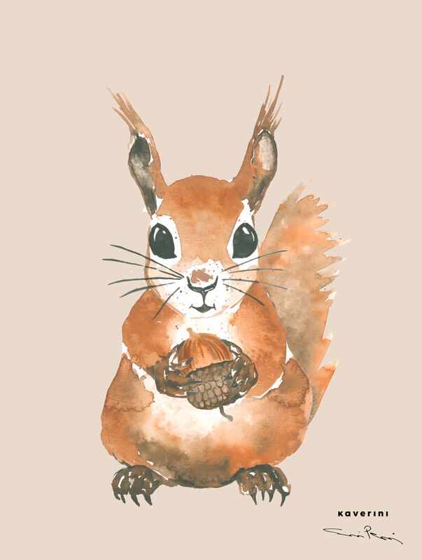 Kaverini Orava ja tammenterho juliste 30x40 cm