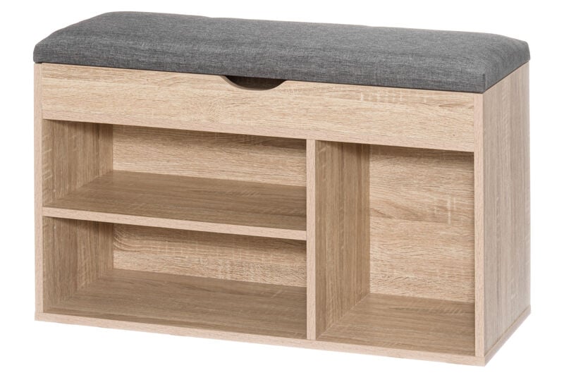 4Living eteispenkki säilytyslaatikolla tammi/harmaa