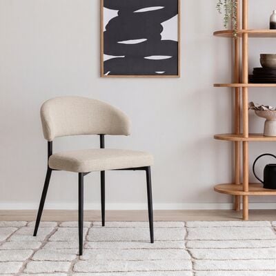 Dario tuoli vaalea beige basel 24, mustat jalat