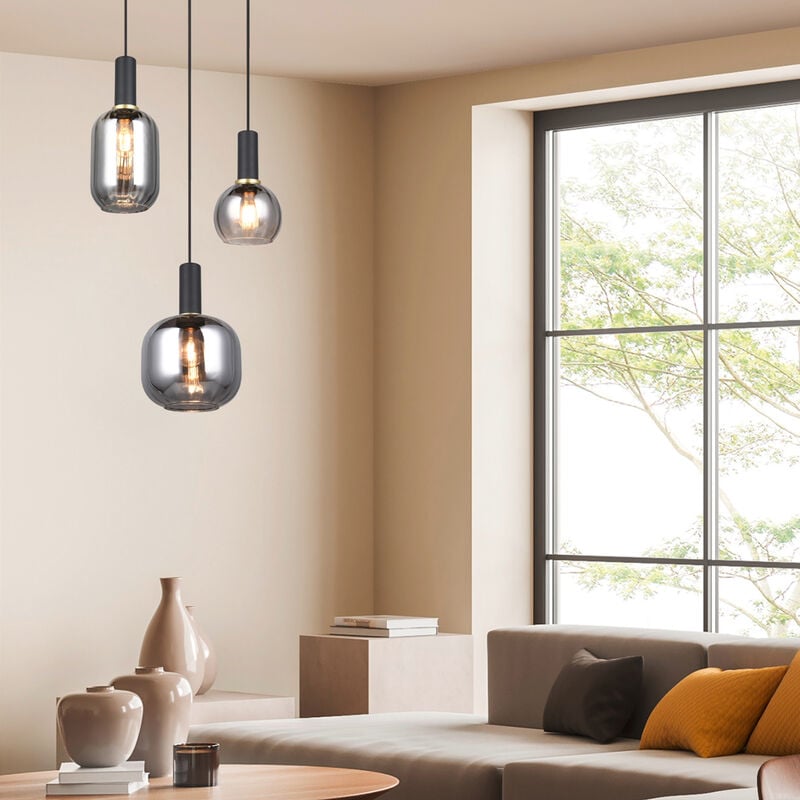 Trio Diva riippuvalaisin 3-osainen mattamusta/kromattu