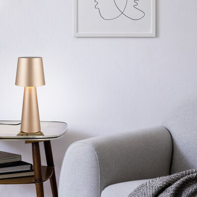 Trio Nubian pöytävalaisin E27 kahvinruskea