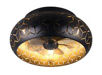 Trio Bidar tuuletinkattovalaisin Ø50 cm mattamusta/kulta