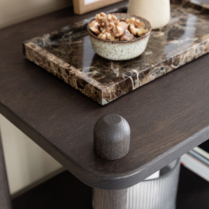 Askel tammi korkea tv-taso 138x35x53,5 cm suoralla päädyllä savutammi