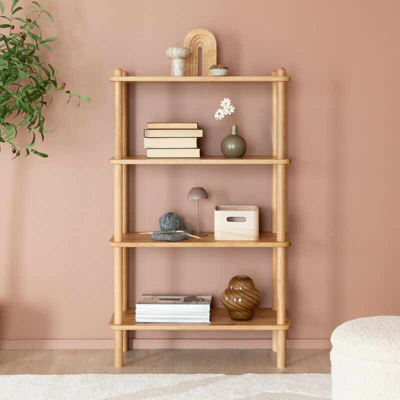 Askel tammi avohylly 73x35x119 cm lakattu tammi