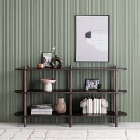 Askel tammi avohylly 165x35x86 cm pyöreällä päädyllä savutammi