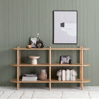 Askel tammi avohylly 165x35x86 cm pyöreällä päädyllä lakattu tammi