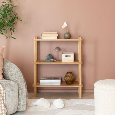 Askel tammi avohylly 73x35x86 cm suoralla päädyllä lakattu tammi