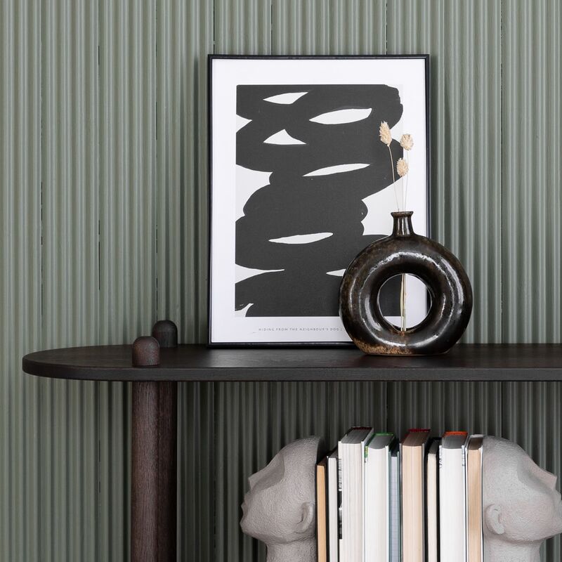 Askel hyllylevy pyöreällä päädyllä savutammi