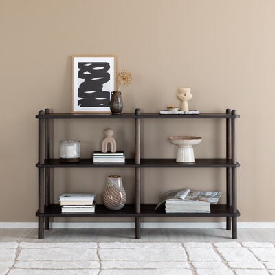 Askel tammi avohylly 138x35x86 cm suoralla päädyllä lakattu tammi