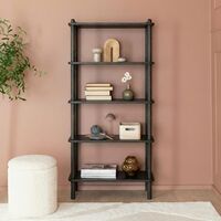 Askel tammi avohylly 73x35x152 cm suoralla päädyllä savutammi