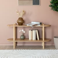 Askel tammi korkea taso 100x35x53,5 cm pyöreällä päädyllä lakattu tammi