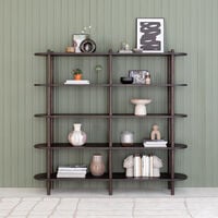 Askel tammi avohylly 165x35x152 cm pyöreällä päädyllä savutammi