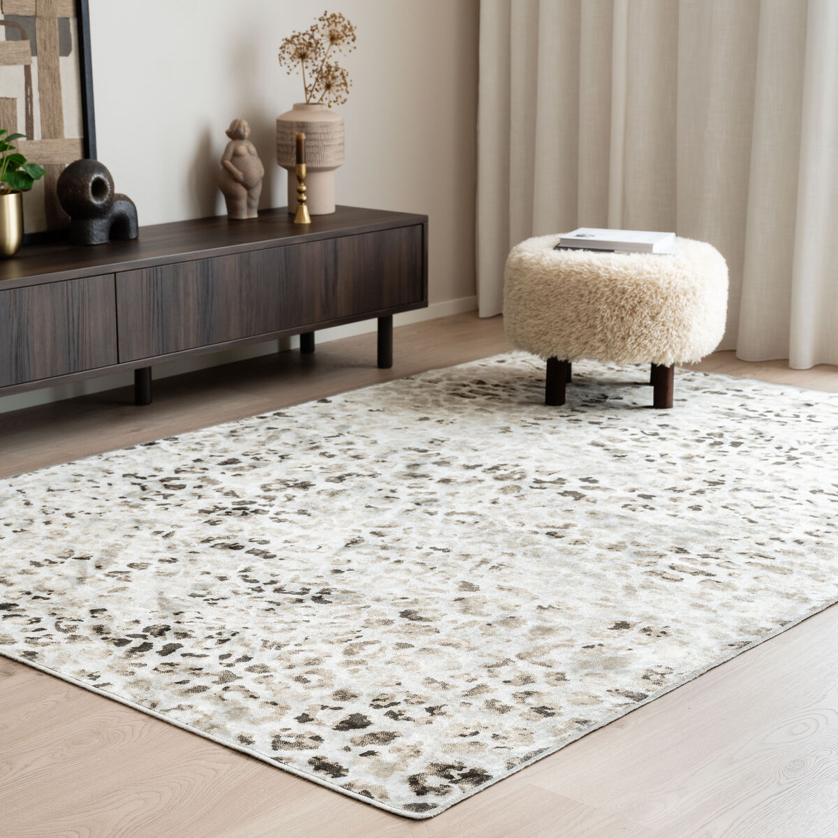 Pantteri viskoosimatto 195x300 cm beige/ruskea