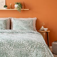 Leopardi pussilakanasetti 150x210 cm + 50x60 cm vihreä