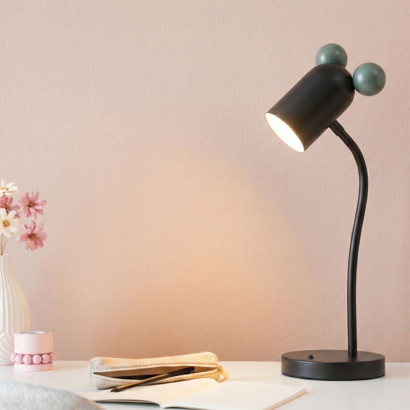 Hiiri pöytävalaisin mattamusta/vihreä