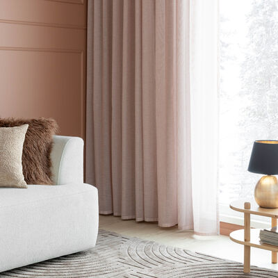 Mieli sivuverho 140x280 cm himmeä roosa