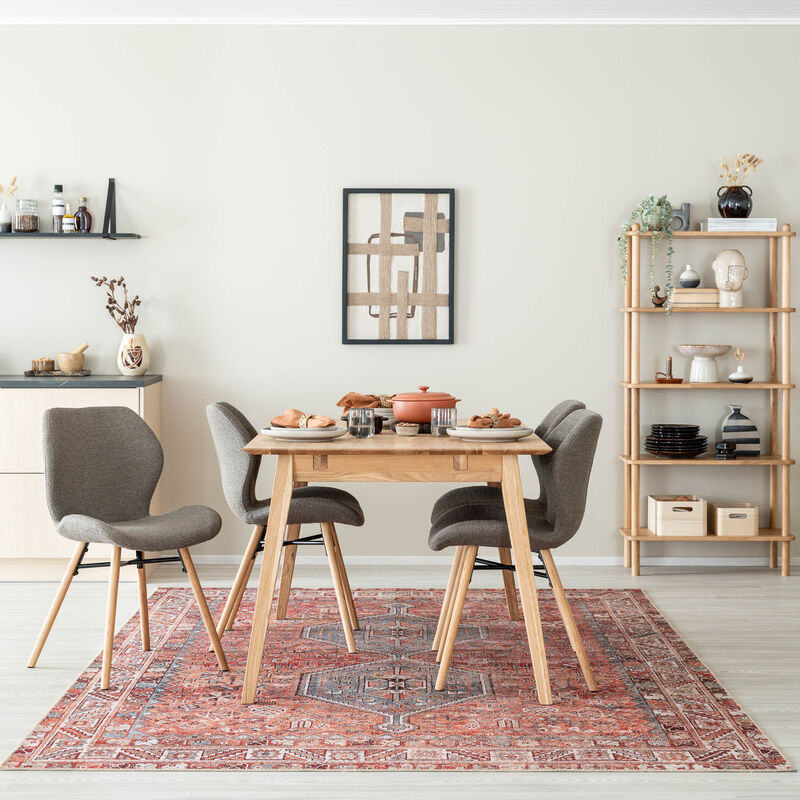 Koto-Keto 4-hengen ruokailuryhmä öljytty tammi/taupe Monza 40