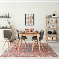 Koto-Keto 4-hengen ruokailuryhmä öljytty tammi/taupe Monza 40