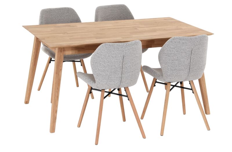 Koto-Keto 4-hengen ruokailuryhmä öljytty tammi/beige Monza 60