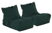 Jade Outdoor säkkituolit 2 kpl setti tummanvihreä