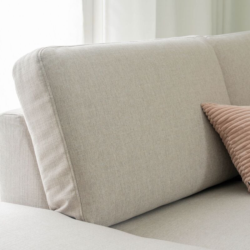 Joki avokulmasohva oikea hiekka Hygge 10, mustat jalat